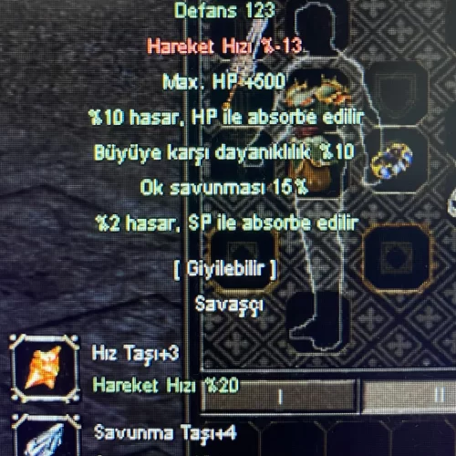  +7 EJDERHA TANRISI 10 BÜYÜ 10 HP ABS 15 OK